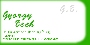 gyorgy bech business card